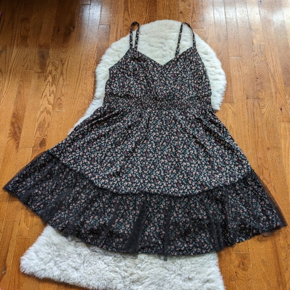 Torrid black floral print cami mini dress 2